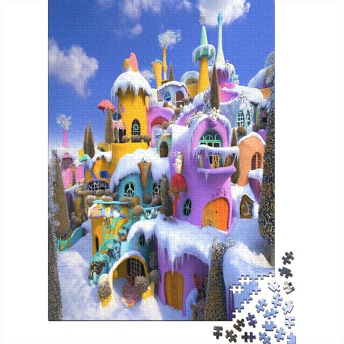 Castle in The Snow Puzzle 1000 Teile für Erwachsene Wohnkultur Holzpuzzle Jigsaw Puzzle Für Erwachsene Und Kinder 1000 Teile (75 x 50 cm) von GAOYUCHUN