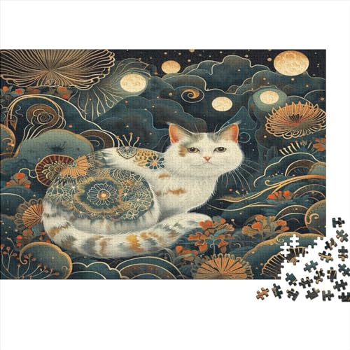 Cat Puzzle mit 1000 Teilen für Erwachsene Holzpuzzle 1000 Teile Familienspiel anspruchsvolles Puzzle Wanddekoration 1000 Stück (75 x 50 cm) von GAOYUCHUN