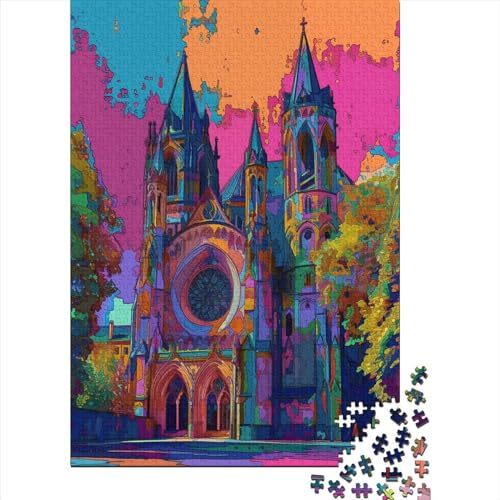 Cathedral Puzzle 1000 Teile für Erwachsene Egalus Für Liebe Und Freund Unmögliches Puzzle Buntes Puzzle Erwachsene Kinder 1000 Teile (75 x 50 cm) von GAOYUCHUN