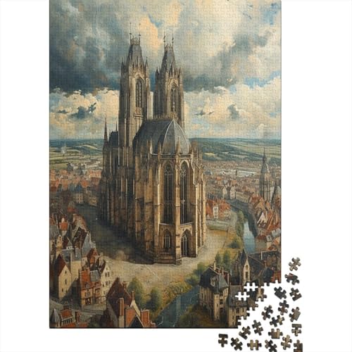 Cathédrale 1000 Teile Puzzle Dekoration für Zuhause Einfache klassische Puzzles Jigsaw Puzzle für Erwachsene und Kinder 1000 Stück (75 x 50 cm) von GAOYUCHUN