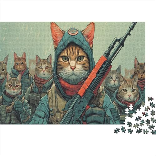 Cats 1000 Teile Puzzle Dekoration Für Zuhause Unmögliches Puzzle Buntes Puzzle Erwachsene Kinder 1000 Teile (75 x 50 cm) von GAOYUCHUN