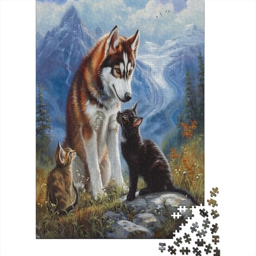 Cats and Wolves 1000-teiliges Puzzle Für Erwachsene Kinder Geschicklichkeitsspiel Für Die Ganze Familie Puzzle Für Erwachsene Und Kinder Ab 14 Jahren 1000pcs (75x50cm) von GAOYUCHUN