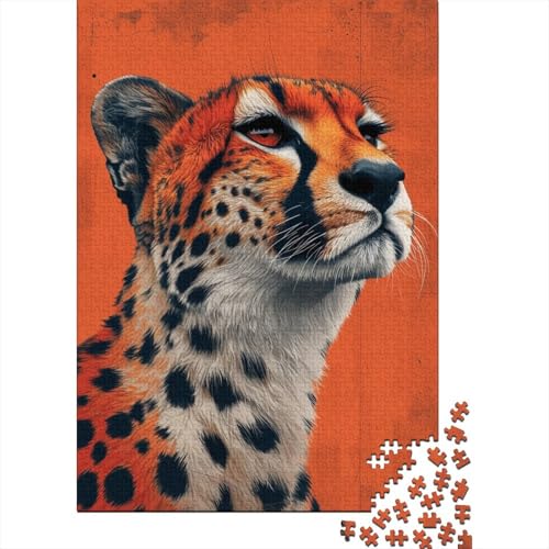 Cheetah Head 500 Teile Puzzle Für Erwachsene EIN Herausforderndes Rätsel Für Erwachsene Und Kinder Ab 12 Jahren 500pcs (52x38cm) von GAOYUCHUN