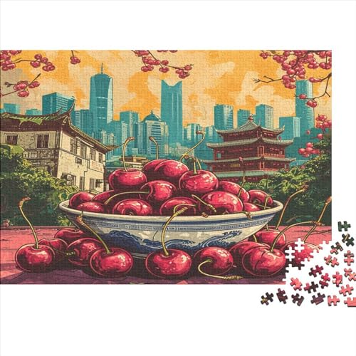 Cherries on China 300 Teile Puzzle Für Erwachsene Geschenke Für Frauen Puzzle Für Erwachsene Und Kinder Ab 14 Jahren 300pcs (40x28cm) von GAOYUCHUN