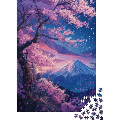 Cherry Blossom Puzzle 500 Teile Puzzle Lernspiele Puzzle Holzpuzzle Jigsaw Puzzle für Erwachsene und Kinder 500 Stück (52 x 38 cm) von GAOYUCHUN