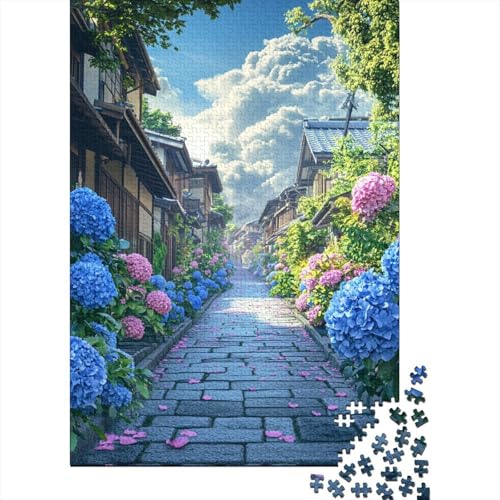 Cherry Blossom Street 1000 Teile Puzzles Lernspiel Spielzeug Geschenk Puzzle 1000 Teile Puzzles Heim Dekoration Stressabbau-Spielzeug Für Erwachsene Und Kinder Ab 12 Jahren 1000pcs (75x50cm) von GAOYUCHUN