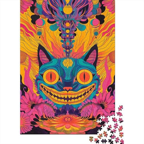 Cheshire Cat Puzzle 500 Teile Für Erwachsene Puzzles Puzzlespiele Für Die Ganze Familie Für Erwachsene Und Kinder Ab 12 Jahren 500pcs (52x38cm) von GAOYUCHUN