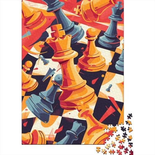 Chess 300 Stück Puzzles Für Erwachsene Teenager Lernspiel Spielzeug Geschenk Moderne Heimdekoration Für Erwachsene Und Kinder Ab 12 Jahren 300pcs (40x28cm) von GAOYUCHUN