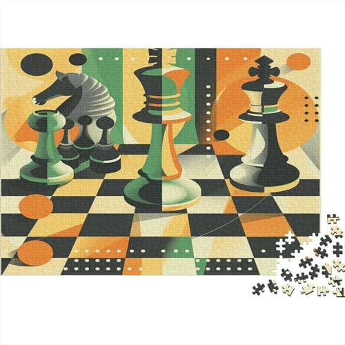 Chess Board Puzzle 500 Teile Heimdekoration unmögliches Puzzle buntes Puzzle Jigsaw Puzzle für Erwachsene und Kinder 500 Stück (52 x 38 cm) von GAOYUCHUN