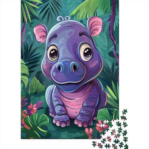 Chibi Hippo 300 Teile Puzzle Für Erwachsene Geschicklichkeitsspiel Für Die Ganze Familie Puzzle Für Erwachsene Und Kinder Ab 14 Jahren 300pcs (40x28cm) von GAOYUCHUN