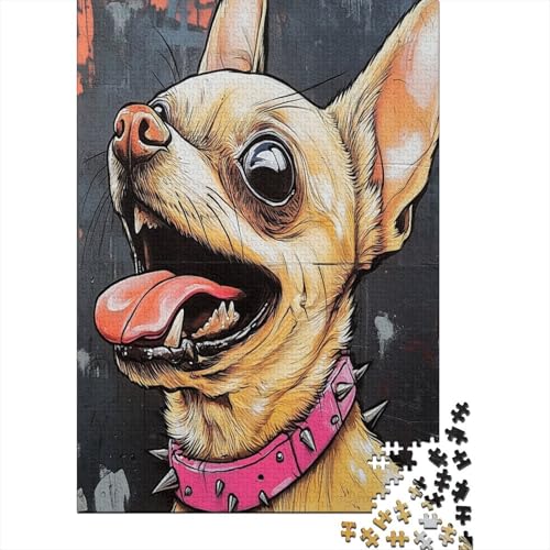 Chihuahua Puzzle 1000 Teile Erwachsene Lernspiel Spielzeug Geschenk Holzpuzzle Erwachsene Für Erwachsene Und Kinder 1000pcs (75x50cm) von GAOYUCHUN