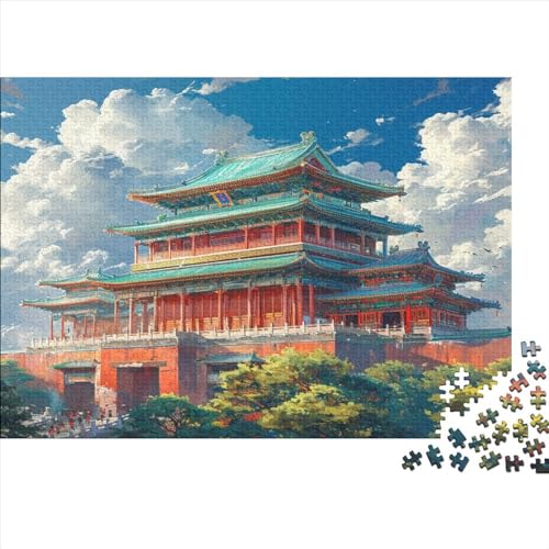 Chinese Palace 1000 Teile Puzzle Home Decoration Unmögliches Puzzle Buntes Puzzle Erwachsene Kinder 1000 Teile (75 x 50 cm) von GAOYUCHUN