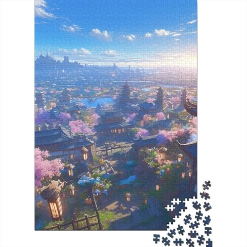 Chinese Town Puzzle 1000 Teile Erwachsene Lernspiel Spielzeug Geschenk Holzpuzzle Erwachsene Für Erwachsene Und Kinder 1000pcs (75x50cm) von GAOYUCHUN