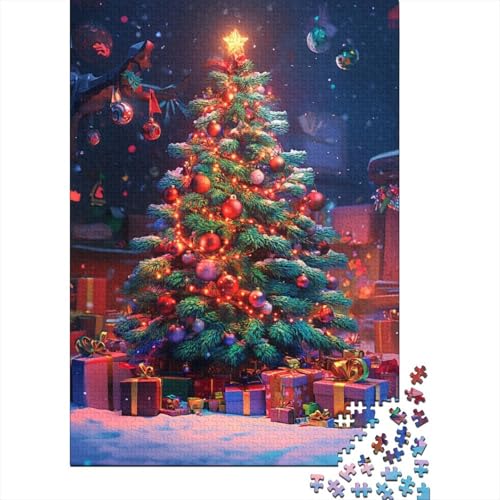 Christmas Tree 1000 Teile Puzzles Lernspiel Spielzeug Geschenk Puzzle 1000 Teile Puzzles Heim Dekoration Stressabbau-Spielzeug Für Erwachsene Und Kinder Ab 12 Jahren 1000pcs (75x50cm) von GAOYUCHUN