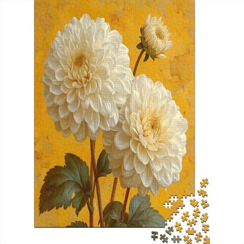 Chrysanthèmes Blanches Puzzle 300 Teile Für Erwachsene Puzzles Geschicklichkeitsspiel Für Die Ganze Familie Puzzle Für Erwachsene Und Kinder Ab 14 Jahren 300pcs (40x28cm) von GAOYUCHUN