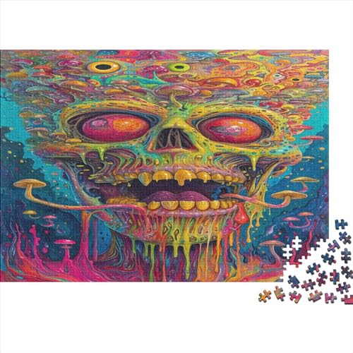 Colour Progression Skull 1000 Teile Puzzlespie Lernspiel Spielzeug Geschenk Puzzles Heim Dekoration Stressabbau-Spielzeug Für Erwachsene Und Kinder Ab 12 Jahren 1000pcs (75x50cm) von GAOYUCHUN