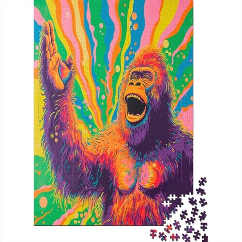 Coloured Gorillas 1000 Teile Puzzle Für Erwachsene Puzzlespiele Für Die Ganze Familie Puzzle Für Erwachsene Und Kinder Ab 14 Jahren 1000pcs (75x50cm) von GAOYUCHUN