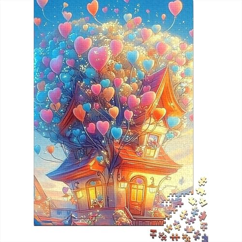 Colourful Balloons with Houses 1000 Teile Puzzles Lernspiel Spielzeug Geschenk Puzzle 1000 Teile Puzzles Heim Dekoration Stressabbau-Spielzeug Für Erwachsene Und Kinder Ab 12 Jahren 1000pcs (75x50cm) von GAOYUCHUN