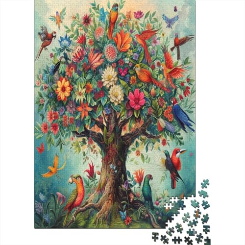 Colourful Birds and Flowers Puzzle 300 Teile Für Erwachsene Puzzles Geschicklichkeitsspiel Für Die Ganze Familie Puzzle Für Erwachsene Und Kinder Ab 14 Jahren 300pcs (40x28cm) von GAOYUCHUN