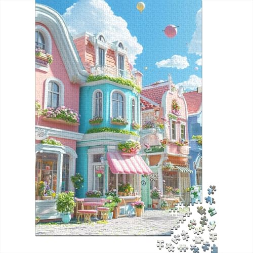 Colourful Hut Puzzle 1000 Teile Erwachsene Lernspiel Spielzeug Geschenk Holzpuzzle Erwachsene Für Erwachsene Und Kinder 1000pcs (75x50cm) von GAOYUCHUN