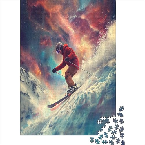 Coolest Skier 300 Teile Puzzle Für Erwachsene Geschicklichkeitsspiel Für Die Ganze Familie Puzzle Für Erwachsene Und Kinder Ab 14 Jahren 300pcs (40x28cm) von GAOYUCHUN