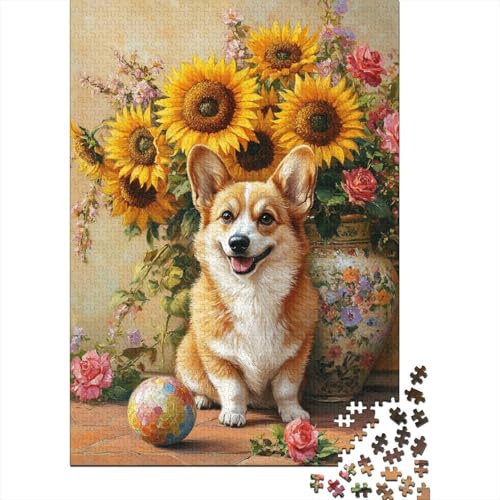 Corgi Dog Unning Colorful Ball 1000 Teile Puzzles Geschenkideen Holzpuzzle Erwachsene Abbauen Familien Für Erwachsene Und Kinder Ab 12 Jahren 1000pcs (75x50cm) von GAOYUCHUN