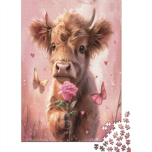 Cute Baby Cow 300 Teile Puzzle Für Erwachsene Impossible Puzzle Puzzle Für Erwachsene Und Kinder Ab 14 Jahren 300pcs (40x28cm) von GAOYUCHUN