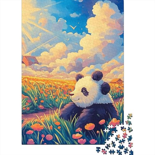 Cute Baby Panda 1000 Teile Puzzles Lernspiel Spielzeug Geschenk Puzzle 1000 Teile Puzzles Heim Dekoration Stressabbau-Spielzeug Für Erwachsene Und Kinder Ab 12 Jahren 1000pcs (75x50cm) von GAOYUCHUN