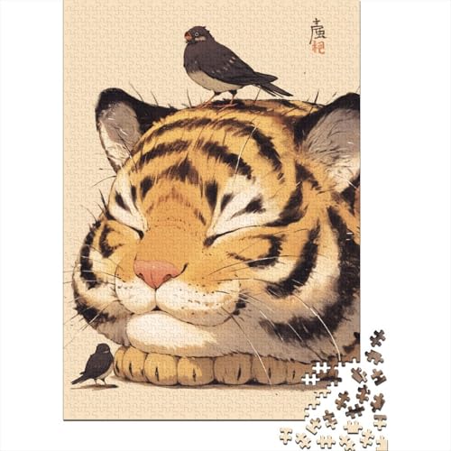 Cute Big Tiger 1000 Teile Puzzles Lernspiel Spielzeug Geschenk Puzzle 1000 Teile Puzzles Heim Dekoration Stressabbau-Spielzeug Für Erwachsene Und Kinder Ab 12 Jahren 1000pcs (75x50cm) von GAOYUCHUN