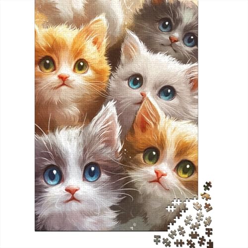 Cute Cats 1000 Stück Puzzles Lernspiel Spielzeug Geschenk Puzzle 1000 Teile Holzpuzzle Erwachsene Herausforderung Erwachsene Und Kinder Ab 14 Jahren 1000pcs (75x50cm) von GAOYUCHUN