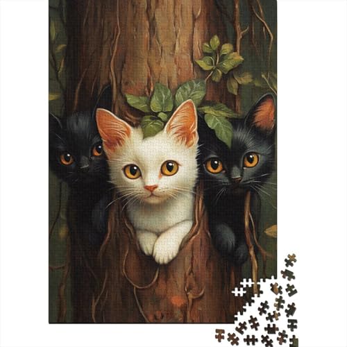 Cute Cats Puzzle 1000 Teile Erwachsene Lernspiel Spielzeug Geschenk Holzpuzzle Erwachsene Für Erwachsene Und Kinder 1000pcs (75x50cm) von GAOYUCHUN