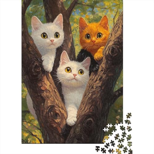 Cute Cats Puzzle 1000 Teile Erwachsene Lernspiel Spielzeug Geschenk Holzpuzzle Erwachsene Für Erwachsene Und Kinder 1000pcs (75x50cm) von GAOYUCHUN