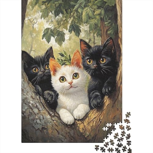 Cute Cats Puzzle 1000 Teile Erwachsene Lernspiel Spielzeug Geschenk Holzpuzzle Erwachsene Für Erwachsene Und Kinder 1000pcs (75x50cm) von GAOYUCHUN