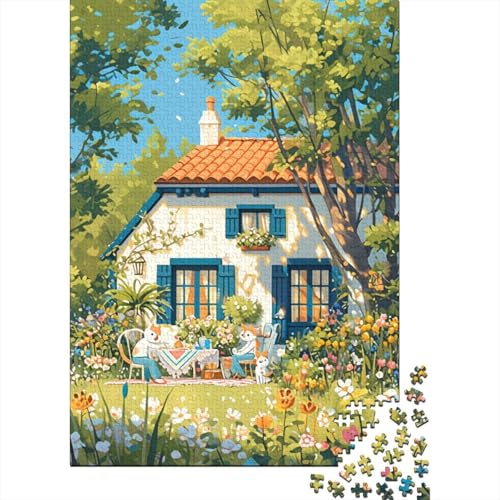 Cute House 1000 Teile Puzzles Geschenkideen Holzpuzzle Erwachsene Abbauen Familien Für Erwachsene Und Kinder Ab 12 Jahren 1000pcs (75x50cm) von GAOYUCHUN