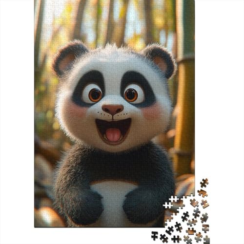 Cute Panda 1000 Teile Puzzlespie UnregelmaBige Einzigartige Puzzle 1000 Teile Holzpuzzles Heim Dekoration Erwachsene Und Kinder Ab 14 Jahren 1000pcs (75x50cm) von GAOYUCHUN