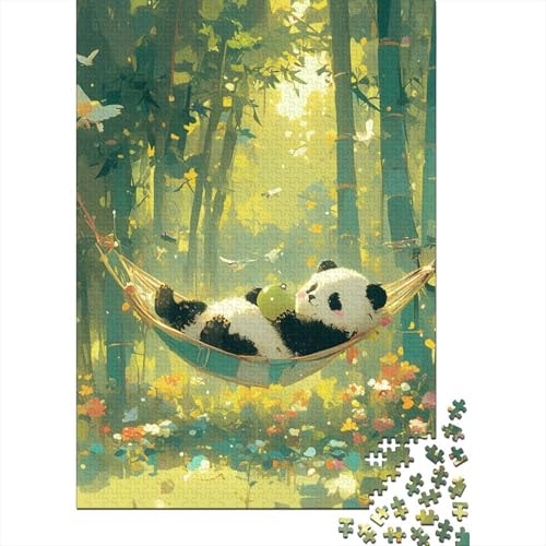 Cute Panda Lies 1000 Teile Puzzles Lernspiel Spielzeug Geschenk Puzzle 1000 Teile Holzpuzzle Erwachsene Herausforderung Erwachsene Und Kinder Ab 14 Jahren 1000pcs (75x50cm) von GAOYUCHUN