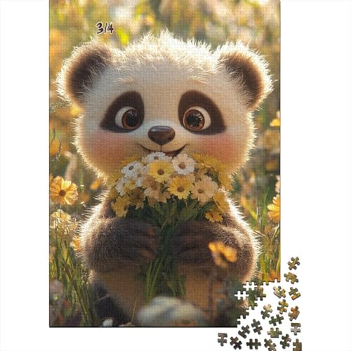 Cute Panda Puzzle 1000 Teile Erwachsene Lernspiel Spielzeug Geschenk Holzpuzzle Erwachsene Für Erwachsene Und Kinder 1000pcs (75x50cm) von GAOYUCHUN