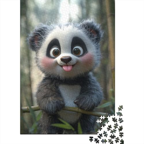 Cute Panda Puzzle 1000 Teile Erwachsene Lernspiel Spielzeug Geschenk Holzpuzzle Erwachsene Für Erwachsene Und Kinder 1000pcs (75x50cm) von GAOYUCHUN