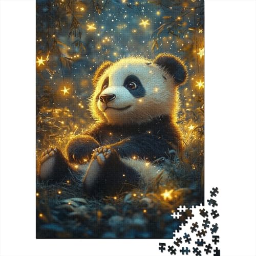 Cute Panda is Lying Puzzle 1000 Teile Lernspiel Spielzeug Geschenk Holzpuzzle Erwachsene Abbauen Familien Für Erwachsene Und Kinder 1000pcs (75x50cm) von GAOYUCHUN