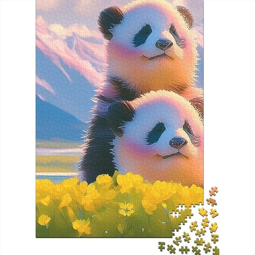 Cute Pandas 1000 Teile Puzzles Geschenkideen Holzpuzzle Erwachsene Abbauen Familien Für Erwachsene Und Kinder Ab 12 Jahren 1000pcs (75x50cm) von GAOYUCHUN