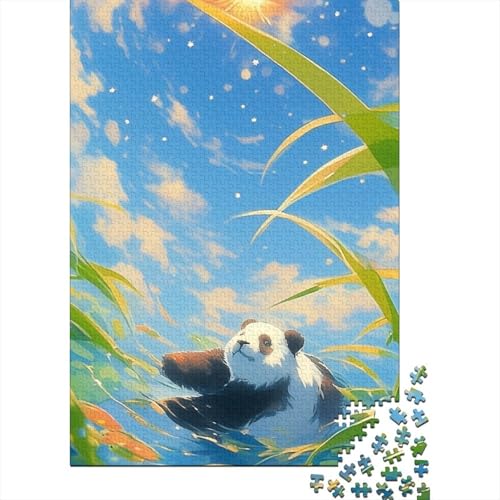 Cute Pandas Puzzle 1000 Teile Erwachsene Lernspiel Spielzeug Geschenk Holzpuzzle Erwachsene Für Erwachsene Und Kinder 1000pcs (75x50cm) von GAOYUCHUN