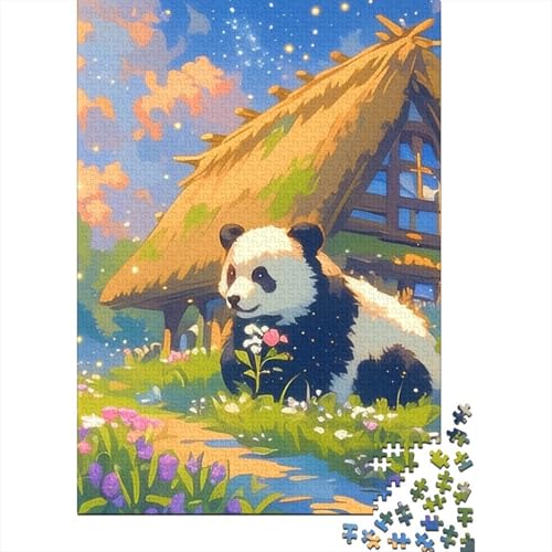 Cute Pandas Puzzle 1000 Teile Erwachsene Lernspiel Spielzeug Geschenk Holzpuzzle Erwachsene Für Erwachsene Und Kinder 1000pcs (75x50cm) von GAOYUCHUN