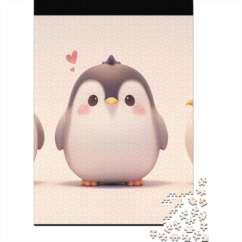 Cute Penguins Puzzle 1000 Teile Stressabbau-Spielzeug Holzpuzzle Erwachsene Herausforderung Für Erwachsene Und Kinder Ab 12 Jahren 1000pcs (75x50cm) von GAOYUCHUN