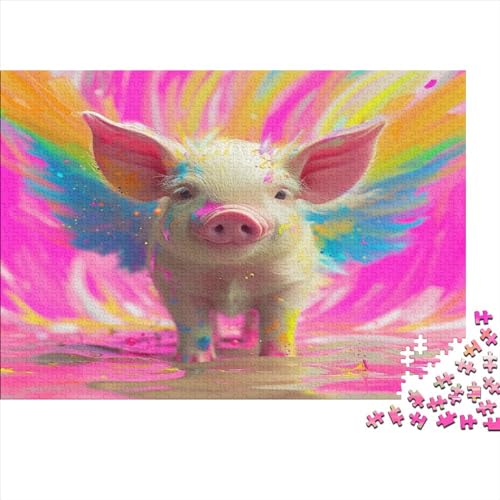 Cute Pig Puzzle 500 Teile Für Erwachsene Puzzles Geschicklichkeitsspiel Für Die Ganze Familie Puzzle Für Erwachsene Und Kinder Ab 14 Jahren 500pcs (52x38cm) von GAOYUCHUN