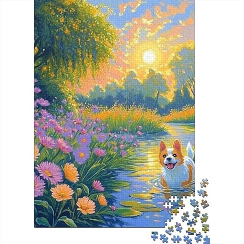 Cute Puppy Puzzle 1000 Teile Erwachsene Lernspiel Spielzeug Geschenk Holzpuzzle Erwachsene Für Erwachsene Und Kinder 1000pcs (75x50cm) von GAOYUCHUN