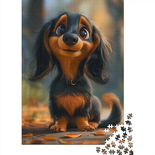 Dachshund 300 Teile Puzzle Für Erwachsene Lernspiel Spielzeug Geschenk Für Erwachsene Und Kinder Ab 12 Jahren 300pcs (40x28cm) von GAOYUCHUN