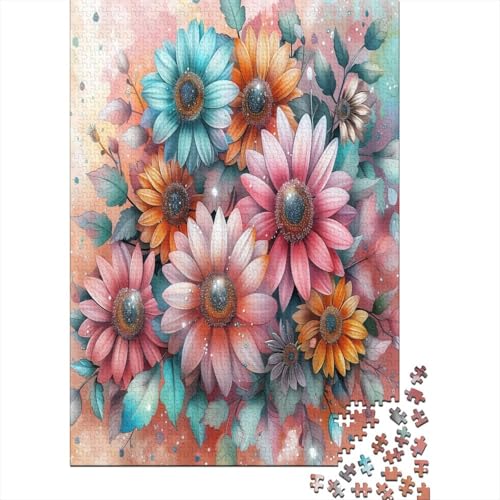 Daisy and Sunflowers Puzzle 500 Teile Für Erwachsene Puzzles Geschenke Für Männer Für Erwachsene Und Kinder Ab 12 Jahren 500pcs (52x38cm) von GAOYUCHUN