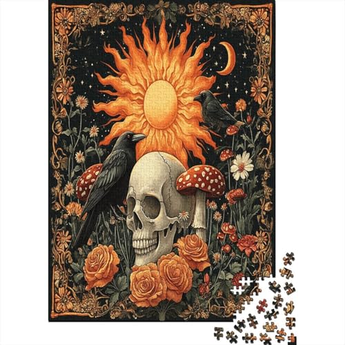 Dark Skull Puzzle 1000 Teile Erwachsene Lernspiel Spielzeug Geschenk Holzpuzzle Erwachsene Für Erwachsene Und Kinder 1000pcs (75x50cm) von GAOYUCHUN