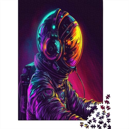 Dj in Spacesuit Colors 1000-teiliges Puzzle Stressabbau-Spielzeug Puzzle 1000 Teile Holzpuzzle Erwachsene Herausforderung Für Erwachsene Und Kinder Ab 12 Jahren 1000pcs (75x50cm) von GAOYUCHUN