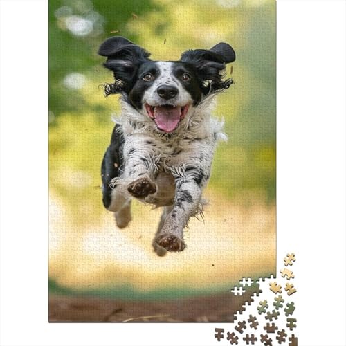 Dog Jumping 300-teiliges Puzzle Für Erwachsene Kinder Geschicklichkeitsspiel Für Die Ganze Familie Puzzle Für Erwachsene Und Kinder Ab 14 Jahren 300pcs (40x28cm) von GAOYUCHUN